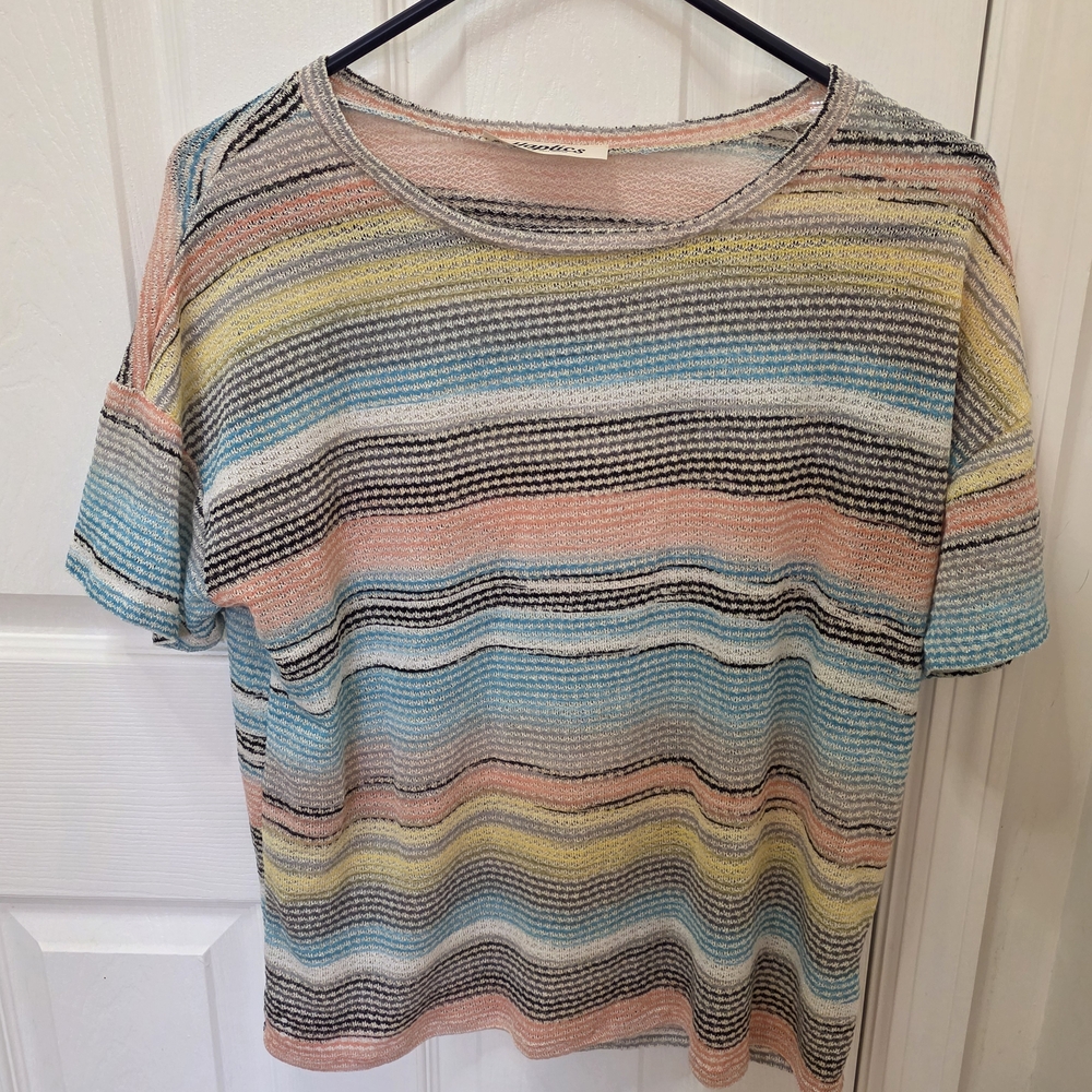 Colorful Striped Women's Short Sleeve Top